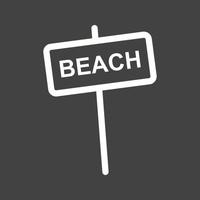 spiaggia cartello linea rovesciato icona vettore