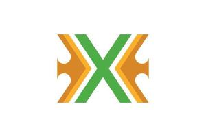 piatto design lettera X logo modello vettore