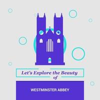 lascia Esplorare il bellezza di Westminster abbazia Londra UK nazionale punti di riferimento vettore