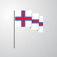Faroe isole agitando bandiera creativo sfondo vettore