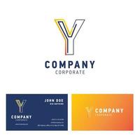 y azienda logo design con visitare carta vettore