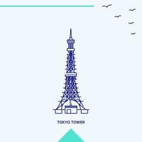 tokyo Torre orizzonte vettore illustrazione