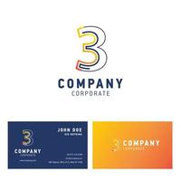 3 azienda logo design vettore