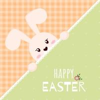 contento Pasqua saluto carta modello. carino coniglietto. cartone animato stile. vettore