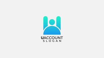 semplice utente account logo design con il lettera u vettore