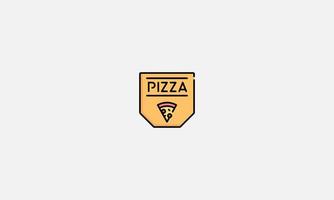 semplice piatto stile Pizza logo su bianca sfondo vettore