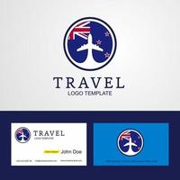 viaggio nuovo Zelanda creativo cerchio bandiera logo e attività commerciale carta design vettore
