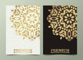 design di menu mandala premium di lusso vettore