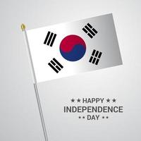 Corea Sud indipendenza giorno tipografico design con bandiera vettore