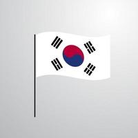 Corea Sud agitando bandiera vettore