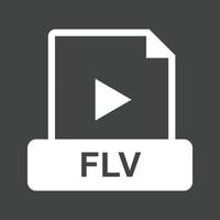 flv glifo rovesciato icona vettore