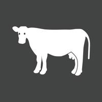 mucca glifo rovesciato icona vettore
