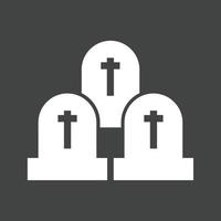 cimitero glifo rovesciato icona vettore