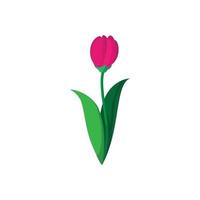 rosa tulipano cartone animato icona vettore