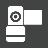 icona del glifo della videocamera invertita vettore