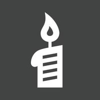 icona del glifo della candela invertita vettore