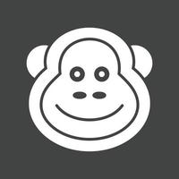 scimmia glifo rovesciato icona vettore