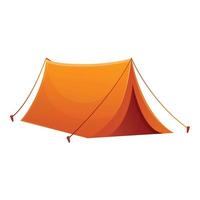 campeggio tenda icona, cartone animato stile vettore