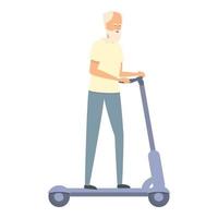 elettrico scooter icona cartone animato vettore. vecchio persone vettore