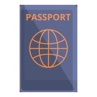 internazionale passaporto icona, cartone animato stile vettore