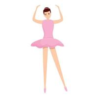 ballerina femmina icona, cartone animato stile vettore