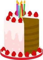 torta di buon compleanno vettore