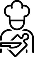 icona della linea per il cuoco vettore