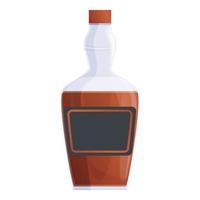 Bourbon scotch bottiglia icona, cartone animato stile vettore