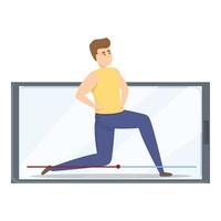 interno fitness blog icona, cartone animato stile vettore