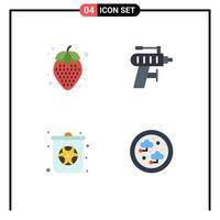 4 creativo icone moderno segni e simboli di dieta cibo inquinamento trapano perforazione collegato modificabile vettore design elementi