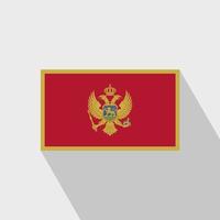 montenegro bandiera lungo ombra design vettore