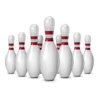 bowling concorrenza icona, realistico stile vettore