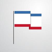 Crimea agitando bandiera design vettore