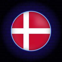 neon Danimarca bandiera. vettore illustrazione.