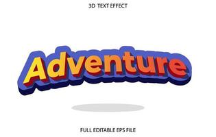 avventura 3d modificabile testo effetto modello, testo effetto stile vettore