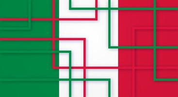 astratto geometrico piazza strisce Linee papercut sfondo con bandiera di Italia vettore