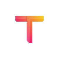 lettera t logo pendenza colorato stile per azienda attività commerciale o personale il branding vettore