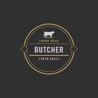 Vintage ▾ retrò distintivo emblema bistecca Casa Toro silhouette bene per azienda agricola o ristorante logo design lineare stile vettore