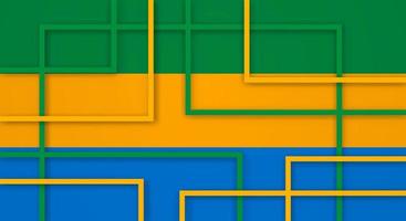 astratto geometrico piazza strisce Linee papercut sfondo con bandiera di Gabon vettore