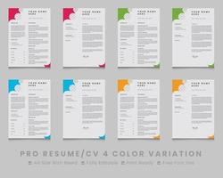 moderno minimalista curriculum vitae CV design modelli vettore