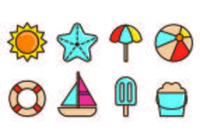 Set di icone di Playa vettore