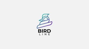 uccello linea logo design vettore modello illustrazione