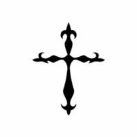 cristiano attraversare simbolo. tribale tatuaggio design. stampino vettore illustrazione