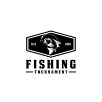 pesca logo design modello illustrazione. sport pesca logo. vettore