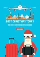 tempo per viaggio. migliore Natale tour design piatto bandiera vettore