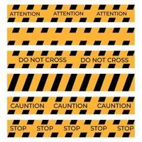 avvertimento nastri impostato per costruzione e crimine. vettore illustrazione.