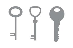 impostato di chiavi nel piatto stile. vettore illustrazione isolato su bianca sfondo.