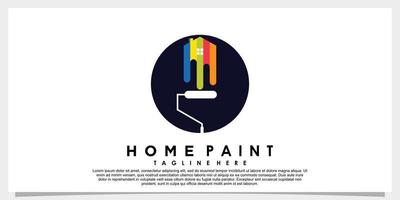casa dipingere logo design con creativo concetto arcobaleno colore vettore