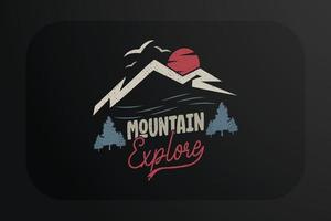 montagna maglietta design montagna Esplorare vettore