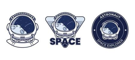 spazio astronauta etichetta distintivo vettore